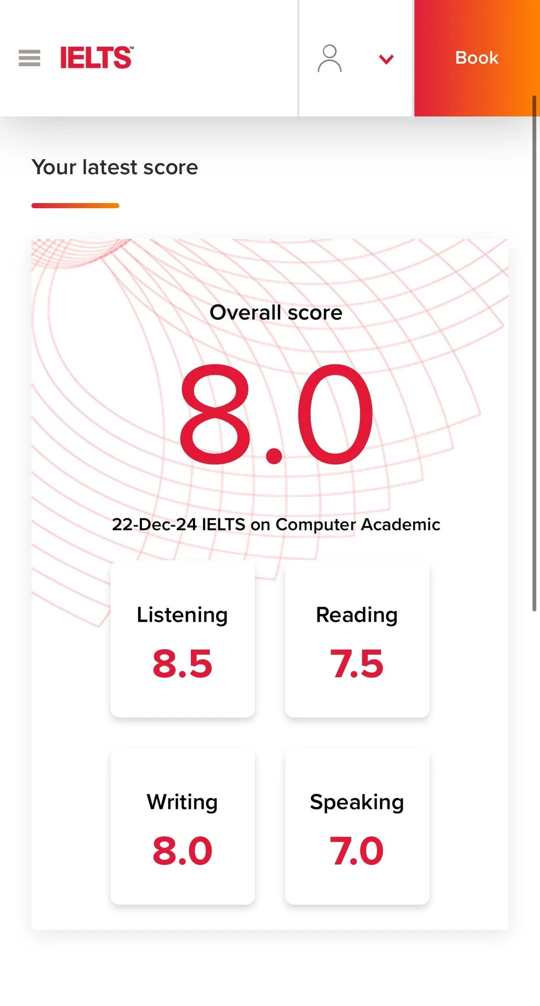Amira K.'s test result